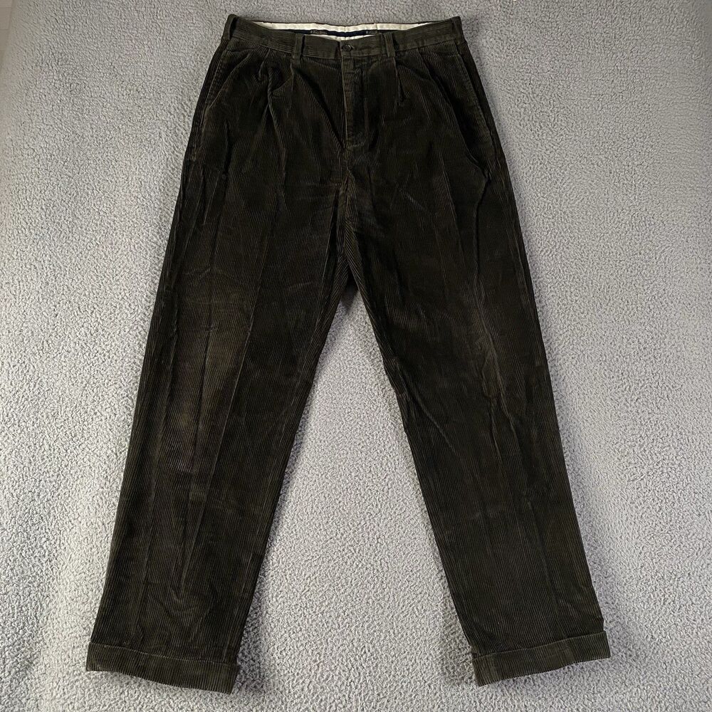Brooks Brothers Elliot Corduroy Pants Mens 36x34 Brown Straight Cuffed Preppy